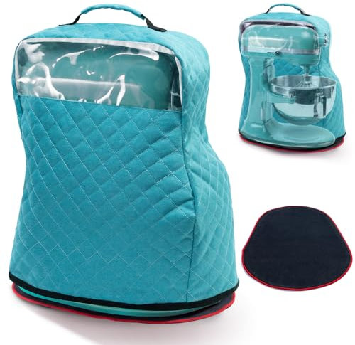 BAGSPRITE Stand Mixer Cover with Appliance Sliders Compatible with KitchenAid Mixer 4.5/5 Quart with Pockets for Kitchen Aid Accessories and Attachments