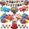 41PCS Car Birthday Decorations, Car Balloons Party Decorations, Auto Theme Birthday Party Supplies With Banner Cake Topper Racing Cars Balloons for Kids Birthday Party