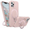 BENTIACC Liquid Silikon handyhülle für iPhone 13 pro max hülle, für Mag-Safe mit Unsichtbarem Ständer 4 Schichten stoßfeste Kratzfeste Schutzhülle für iPhone 13 pro max (Rosa)
