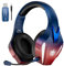 PHOINIKAS Cuffie Gaming Wireless, 2.4GHz Cuffie Wireless, Dongle USB per PS5/PC/Switch, Stereo 7.1, Microfono Staccabile con Cancellazione del Rumore, Luci a LED