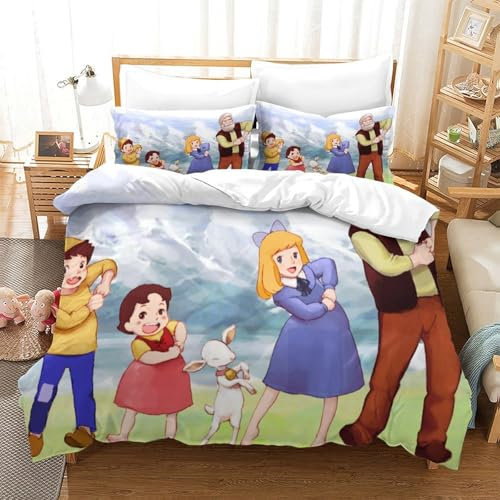 Rochile Heidi Bettbezug Set Bettwäsche Set Kinderbettwäsche-Set Reißverschluss Mit Kissenbezug Betten Set Für Jugendliche Kinder Schlafzimmer Single（140x200cm）