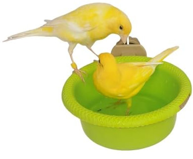 Gobabo Baño para pájaros para jaula, cuenco de baño para pájaros pequeños, soporte para loro, bañera de baño para pinzones canarios, periquitos
