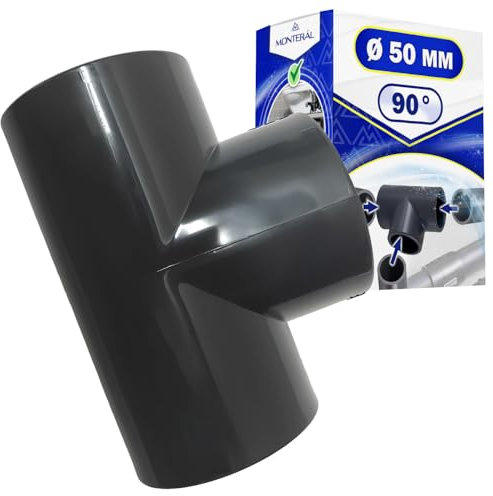 Raccord PVC en T Ø 50 mm avec Angle de 90° Collage Adhésif de Trois Tube PVC - MONTERAL