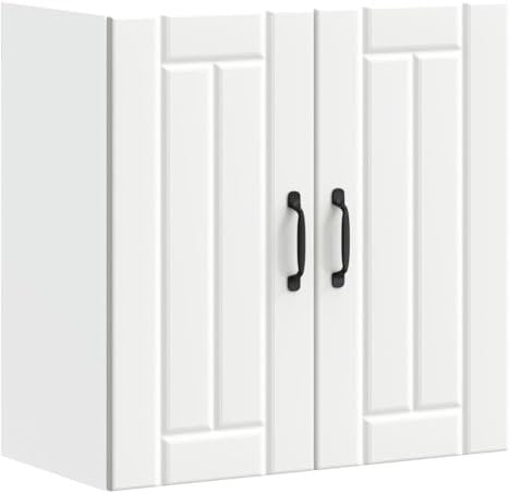 vidaXL Pensile da Cucina Lucca Bianco in Legno Multistrato