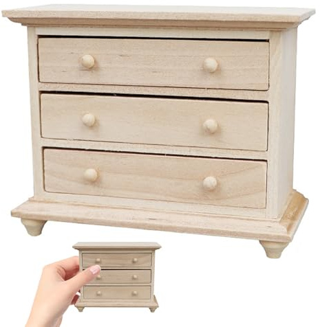 Pesoncarl Dollhouse Cabinet 1/12 Skala Holzpuppenhaus Küchenschrank natürliches Puppenhaus Badezimmermodell Miniaturmöbelmodell für Badezimmer Küche