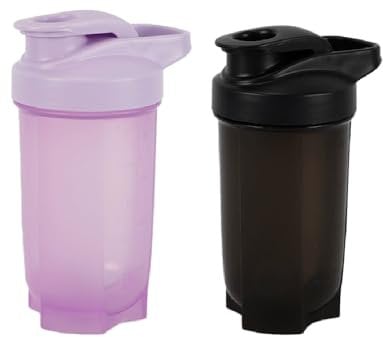 Moerstar 2 Pièces Bouteilles de Shaker Protéine, Protein Shaker 500 ml avec Boule Shaker, Anti-Fuite, sans BPA, Blender Bottle pour Fitness Sport Gym