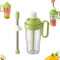 Bottiglia shaker 3 in 1 a tenuta stagna con cannuccia e martello, 1000 ml, senza BPA, per spremere frullati, cocktail | Tazza portatile da viaggio per palestra, campeggio, casa, bar, essenziale per