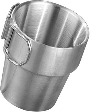 ARTSEWPLY Taza De Acero Inoxidable Camping Asa Retráctil Para Viajes y Actividades Al Aire