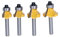 4Pcs Router Bit Set 1 / 4in Shank | Round Over & Flush Trim for Woodworking | Carbon Steel with Alloy Cutter Head / DIY Projects / Plywood & Hardwood