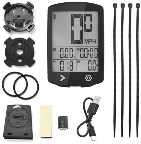 Buachois -Fahrradcomputer, Fahrrad -Tachometer und Fahrrad -Kilometerzähler, hohe LCD -IPX6 -Abdichtung 30 -Stunden -Batterie -C -Ladungsrad -Fahrrad -Computer für Roadbike
