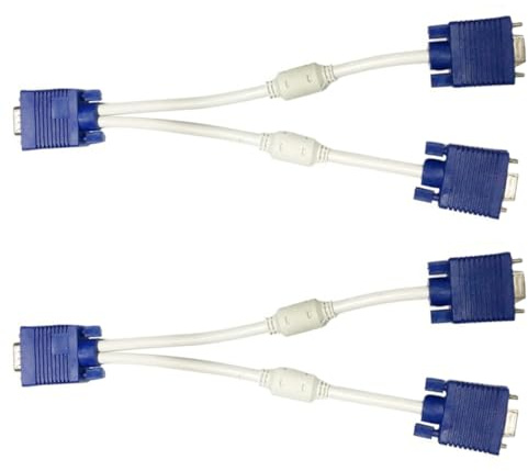 Tofficu Cavo Adattatore Vga 2 Pezzi Maschio a Doppio Connettore per Monitor 0.3 M