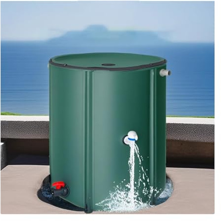 YPIOUREN Regenwassersammelfass for Den Außenbereich, Zusammenklappbares Regenfass, Umweltfreundliches Regenfass, Regenfass-Wassersammlung, for Die Gartenbewässerung(50L)