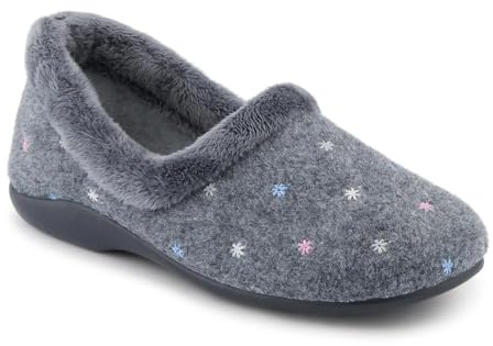 Star Pattern Full Slippers - Grey Size 7