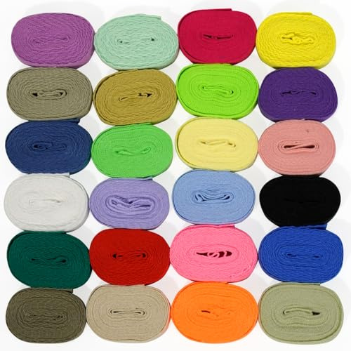 TayBong Gurtband Set 24 Farben, 1 cm Breit × 2 Meter pro Rolle, Weiches Stoffband für Nähen, Geschenkverpackung, DIY Basteln und Dekorationen