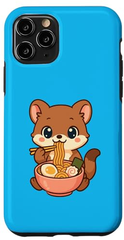 Hülle für iPhone 11 Pro Süßes Ramen liebendes Eichhörnchen Kawaii Food Art