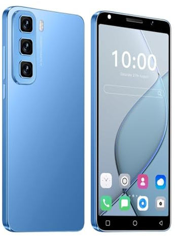 PrzTIk Hot50 Basic Smartphone, 5.0‑Inch HD Display, 16GB ROM (Expandable to 128GB), 3500mAh Battery, Face ID/WiFi/GPS/Android Phone (Blue)