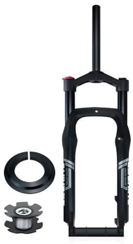 LHHL 20/26 Pollici 4.0 Fat Bike Forcella Ammortizzata Air Corsa 120mm Bici Forcella Anteriore per E-Bike, Spazio Mozzo 135mm, QR 9mm, Tubo Diritto 28,6mm, Blocco Manuale/remoto Ultraleggera(HL,20'')