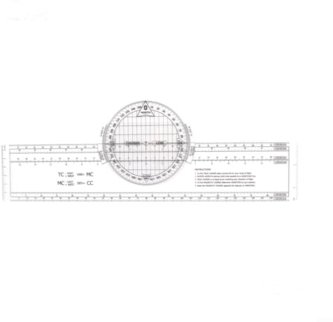 Risveglio KCNP-1 Plotter Rotierender Rechenschieber-Navigations-Engineering-Werkzeug, Kunststoff-Winkelmesser für Winkel- und Entfernungsmessung, leichter Luftfahrtdiagramm-Plotter für Piloten