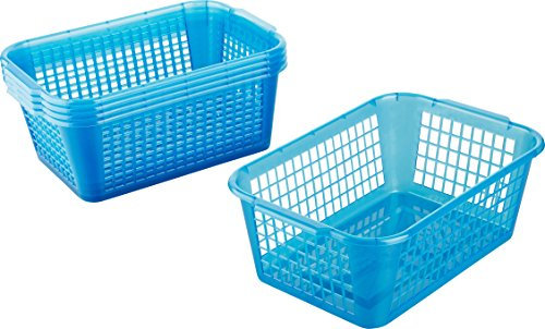 Kigima Aufbewahrungskorb 28x20x11cm 4L 5er Set – Allzweckkorb aus robustem Plastik (BPA-frei) – Aufbewahrungsbox für Küche & Bad – Haushaltskorb zur Aufbewahrung – Korb für Aufbewahrung – Blau