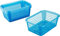Kigima Aufbewahrungskorb 28x20x11cm 4L 5er Set – Allzweckkorb aus robustem Plastik (BPA-frei) – Aufbewahrungsbox für Küche & Bad – Haushaltskorb zur Aufbewahrung – Korb für Aufbewahrung – Blau