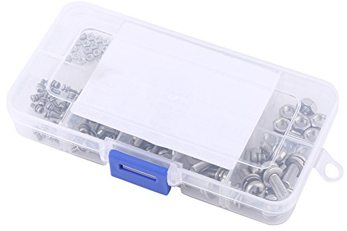 Edelstahlschrauben Set Torx, 160 Teilig Linsenkopfschraube M2 M2.5 M3 M4 M5 304 Edelstahl Pan Kopf Schrauben Muttern Sortiment Kit mit Aufbewahrungsbox