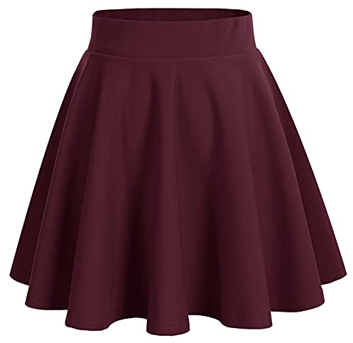 bridesmay Damen Mini Rock Sommer Kurz Skater Rock Schulmädchen Anime Rock Gothic Cosplay Sexy Röcke Burgundy L
