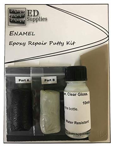 Enamel Baths, Sinks, Toilets & Shower Trays Epoxy Repair Putty Kit – Repairs Chips, Cracks & Similar Damage. (Black)