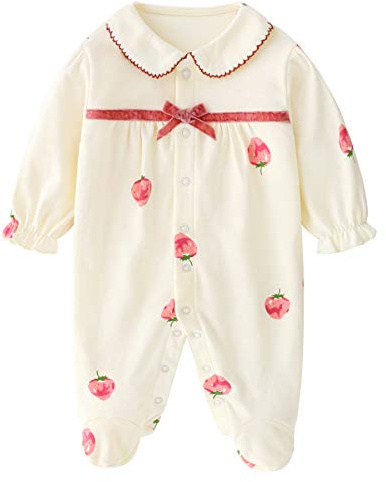 Neonata Pagliaccetto Bambino Tutina Cotone Pigiama Tuta Maniche Lunghe Body 3-6 Mesi