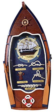 Antik 2000 Schlüsselkasten Schlüsselschrank als Ruderboot mit Knotentafel