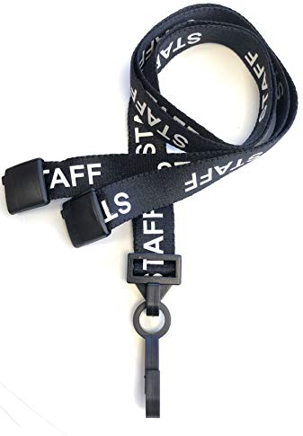 PCL Media ltd® Schwarze Staff Lanyards mit Sicherheitsverschluss Clip Staff Lanyard