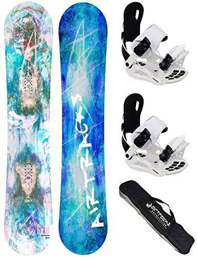 AIRTRACKS Damen Snowboard Set - Board Glam 150 - Softbindung Master W M - SB Bag