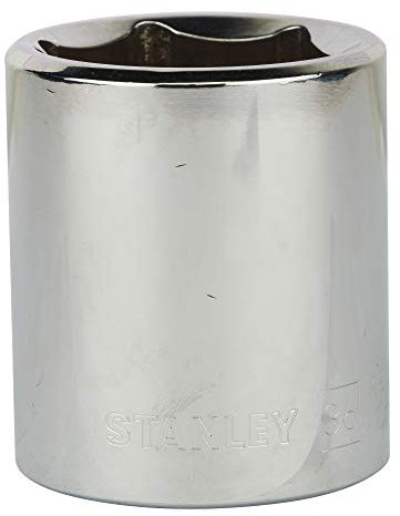 STANLEY 1-86-536 - Llave de vaso estándar de acero al cromo vanadio de 6 puntos, 1/2, 36 mm, color plateado