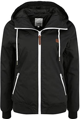 OXMO OXTila Damen Übergangsjacke Jacke mit Kapuze Reißverschlusstaschen Regular fit, Größe:XS, Farbe:Black (799000)