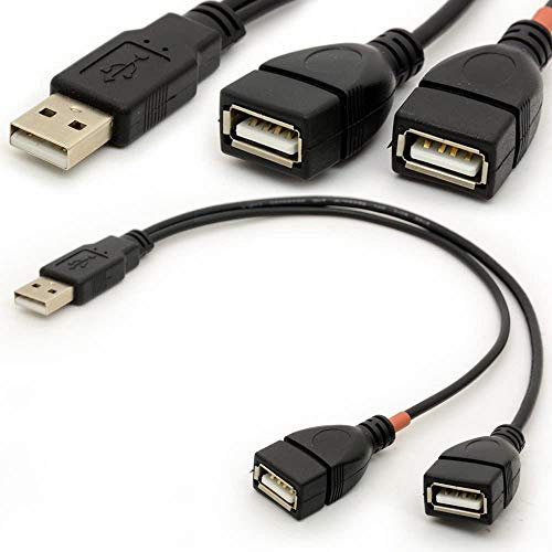 Tomost Câble USB en Y répartiteur USB 2.0 amplificateur de puissance Adaptateur Hub 1 mâle 2 femelles Câble d'extension de câble de chargement de données Type A