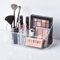 YOHOM Small Clear Makeup Organizer Tray Vanity Cosmetic Brush Holder Storage Box 9-Compartments Countertop Lipstick collection Display Case with 2 Dividers Plastic