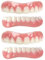 ATFIPAN 2 Pairs-Immédiat Prothèses Dentaires Cosmétiques Silicone Dentier Haut Et Bas Sourire Parfait, pour Homme Et Femme Amovible Naturel Fausse Dents Provisoire Facette