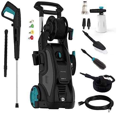 Cecotec Hidrolimpiadora Hydroboost 2500 Home&Car. 2500 W, para Casa y Coche, Caudal máximo de 480 l/h, Presión de 195 Bares, Bomba de Aluminio, Radio de Acción 14m, Accesorios