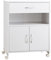 Vinsetto Mobile Porta Stampante con Cassetto e Armadietto, Mobiletto Basso Multiuso in Legno con 4 Ruote, 60x39x80cm, Bianco