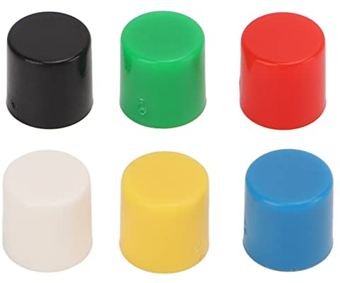 180 pièces Breadboard Tact Tactile Push Button Cap 6 Colors ABS Plastic Push Button Round Cover for Replacement
