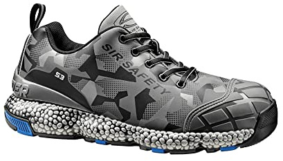 Sir Safety Unisex Turkana S3 Sicherheitsschuh - Laufschuhe Bequem, Atmungsaktiv Sicherheitsschuhe Sportlich Schutzschuhe mit Stahlkappen, Farbe: Schwarz/Grau, Gr: EU 47