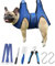 Kkiimatt Dog Grooming Hammock,Pet Hammock Harness for Medium Dogs/Giant Cats, Nail Trimming with Clippers/File, Sling Wide Strap Sewed on Pet Restraint Bag, Blue