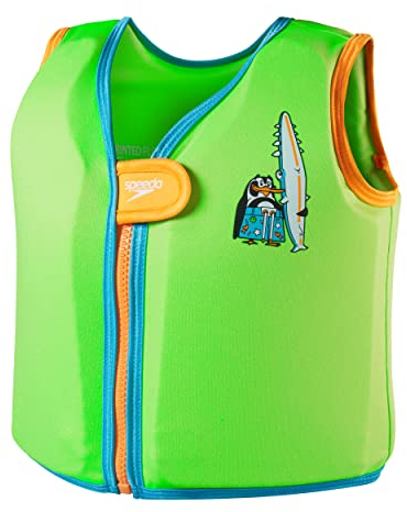 Speedo Unisex Kinder Character Printed FV Badeanzug, Chima Azurblau/Neongrün, 4-6 Jahre
