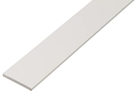 Alberts 477042 Flachstange | Kunststoff, weiß | 2000 x 50 x 3 mm