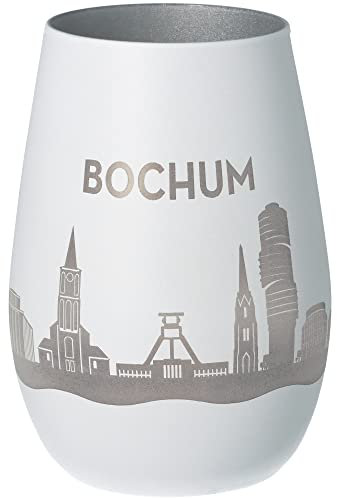 Goodtimes Windlicht Bochum Skyline (Weiß & Silber)