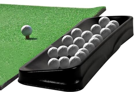 Leyndo Golf Ball Trays Large Golf Ball Holder Golf Ball Containers with 20 Pieces Golf Practice Balls for Range Practice and Home Training (Black,31.9 Inches)