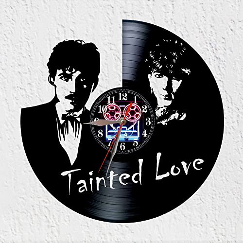 VINY WOODY Wanduhr mit Schallplatte, Motiv Marc Almond und Dave Ball Duo Synthpop New Wave