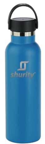 Shurity Borraccia Termica Acciaio inox con rivestimento in ceramica Runbott Sport 600ml. (Azzurro)