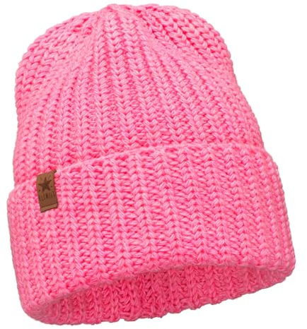 ELIMELI Damen Mütze - Beanie Strickmütze für Winter und Herbst - Slouch Strick Beanie für Frauen - warme weiche Strickmütze - Cuffed Beanie Hats - Farbenauswahl (Mütze, Fuchsia)