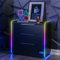 X-Rocker Electra LED Black Chest of Drawers, 3 Drawer with Integrated Handles and Metal Runners, App Controlled RGB LED Lighting Strip for Ambient Lighting, Bedroom Furniture 85x43x80.5cm