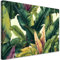 Feeby - Wandbilder Wohnzimmer Laub Natur 120x80 cm Leinwand Bilder, Bilder für Schlafzimmer, Echter Gemalter Effekt, Moderne Wanddeko, Gemälde - Dschungel Tropen Grün